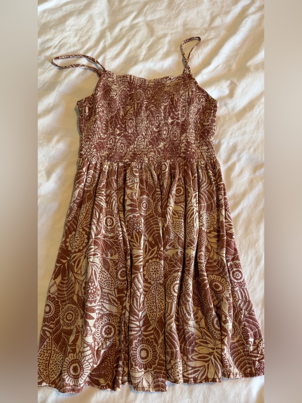 Angie Brown Floral Smocked Sundress
